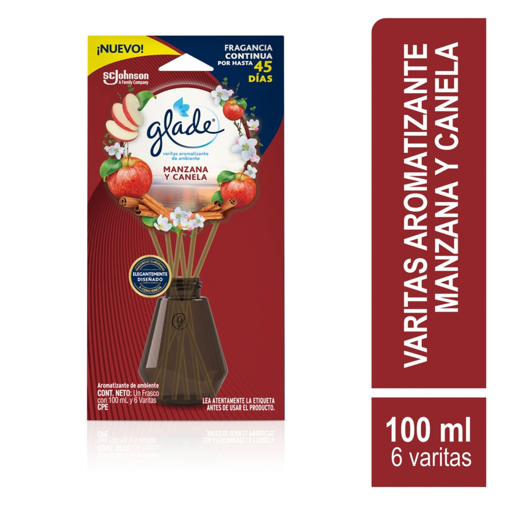 Aromatizante Glade varitas manzana y canela - 100 ml