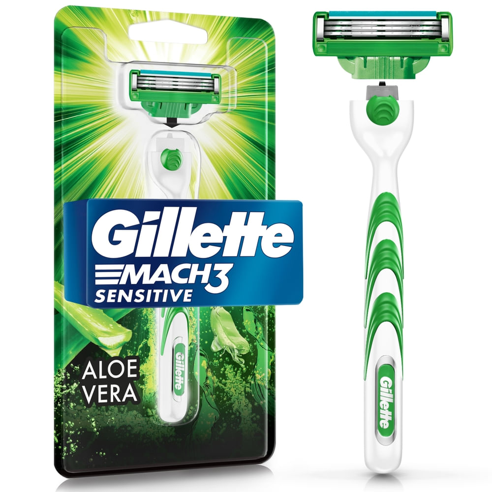 Rasuradora Gillette Mach3 Sensitive con Aloe Vera Piel Sensible - 1 ud