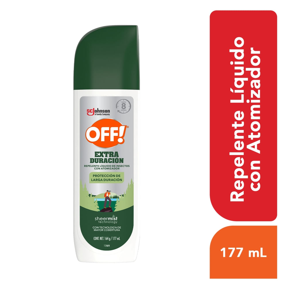 Repelente De Insectos OFF! Líquido Con Atomizador Extra Duración - 177 ml Off Extra Duraci…