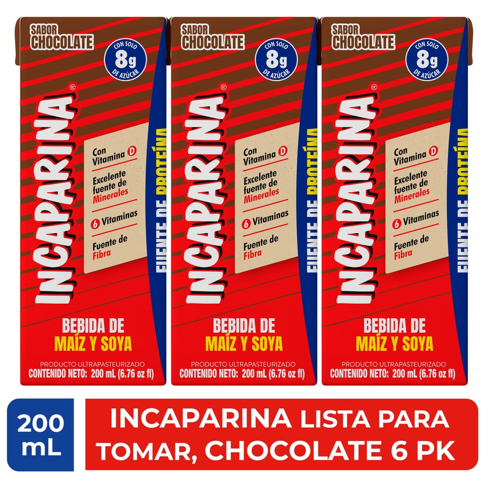 Bebida Incaparina chocolate 6 pack - 200 ml