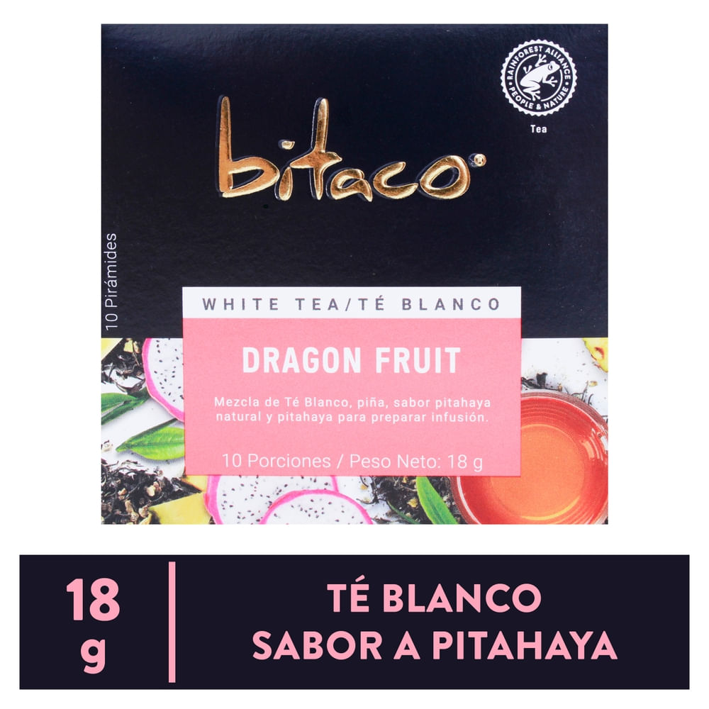 Té Bitaco Dragon Fruit Blanco 12 Unidades - 216 g