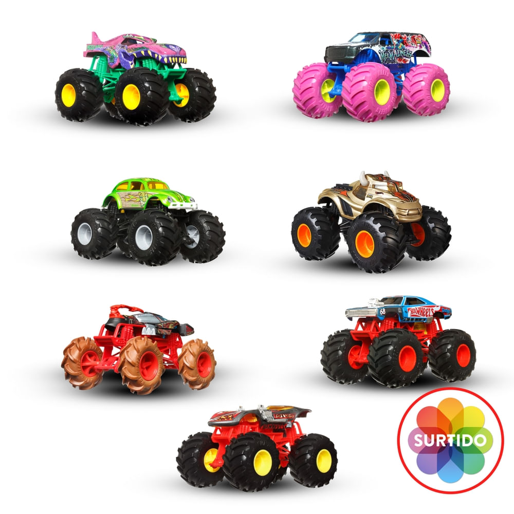 Carro de juguete Hot-Wheels diseño de monster truks