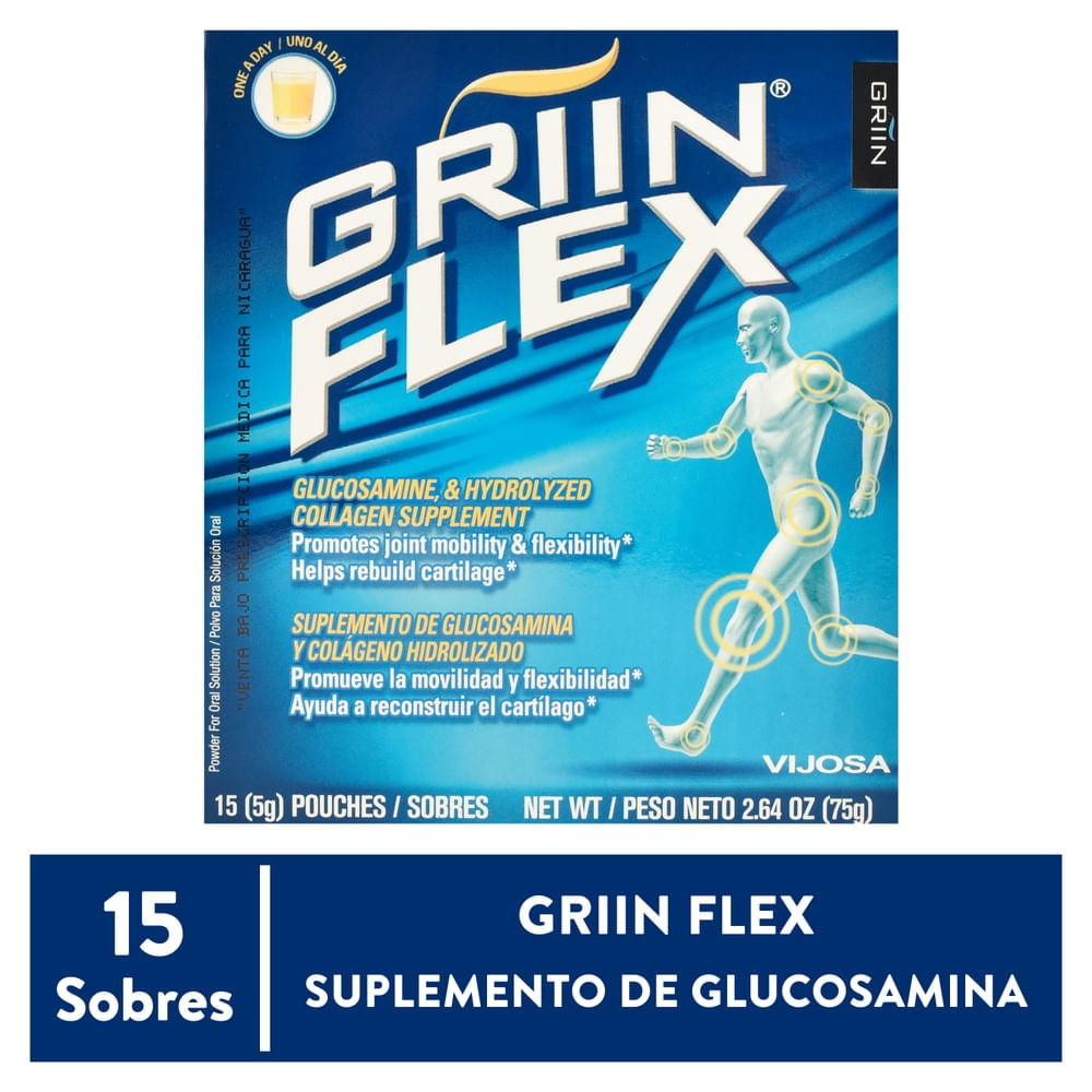 Suplemento Griin Flex Glucosamina Colageno - 15 Sobres