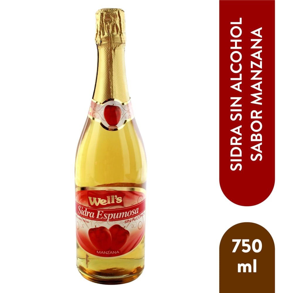 Sidra Well's de manzana sin alcohol - 750 ml