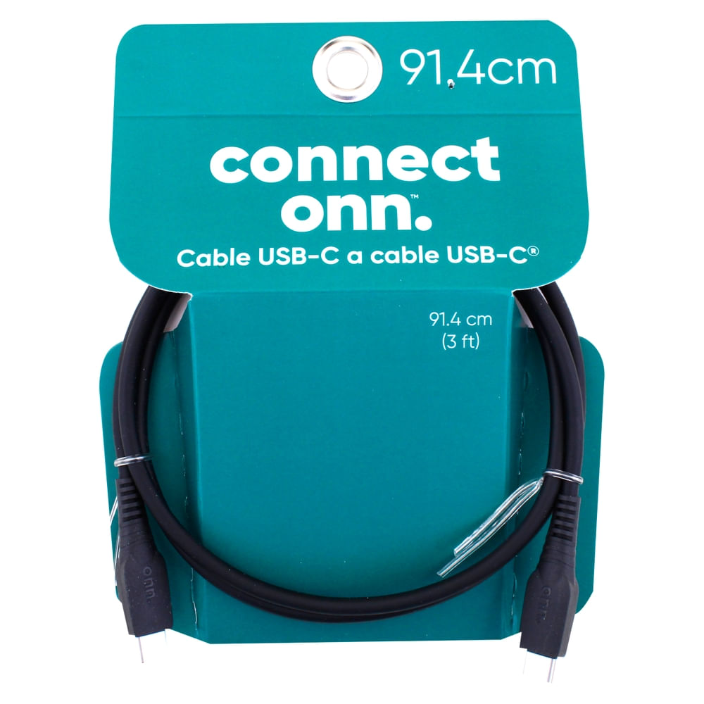 Cable Onn 3 Usb-C To Usb-C Silicon Negro