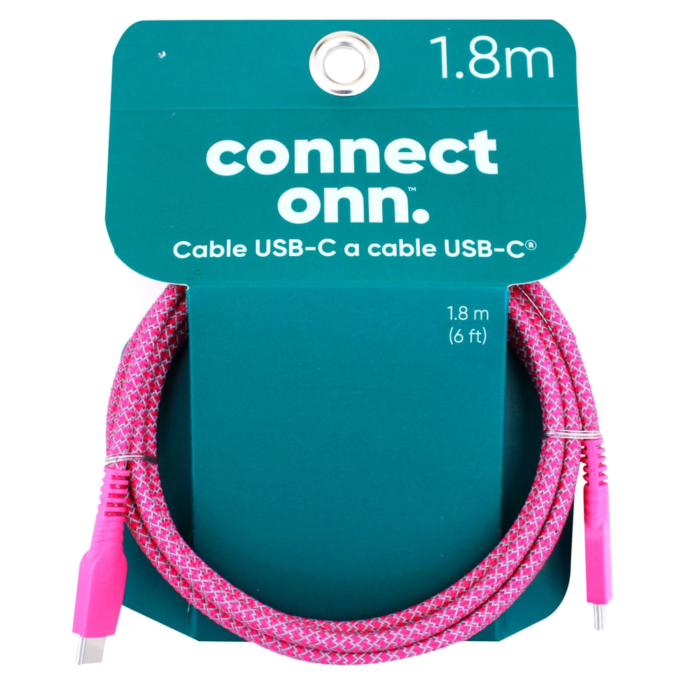 Cable Onn 6 Usb C To Usb C Flash Red