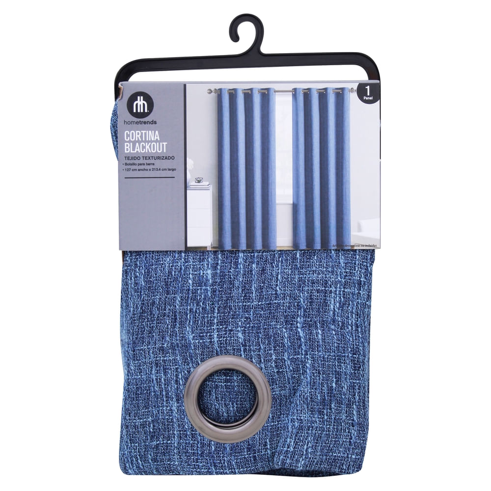 Cortina blackout Home Trends con textura azul