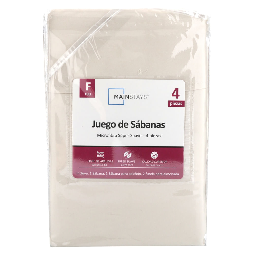 Set De Sábanas Mainstays Matrimonial Beige