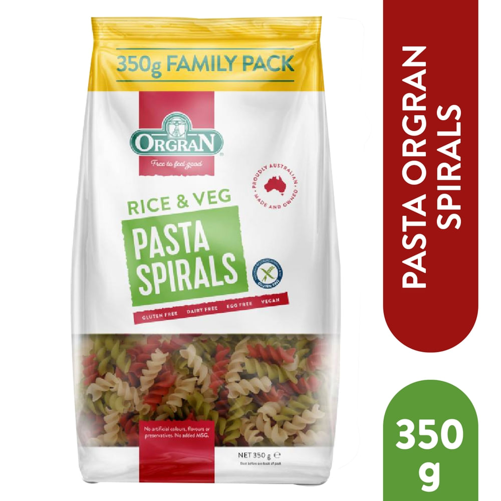 Pasta Tornillos Rice & Vegetable Orgran
