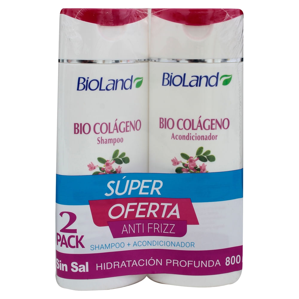 Shampoo y acondicionador Bioland Pack Bio Colágeno - 800 ml
