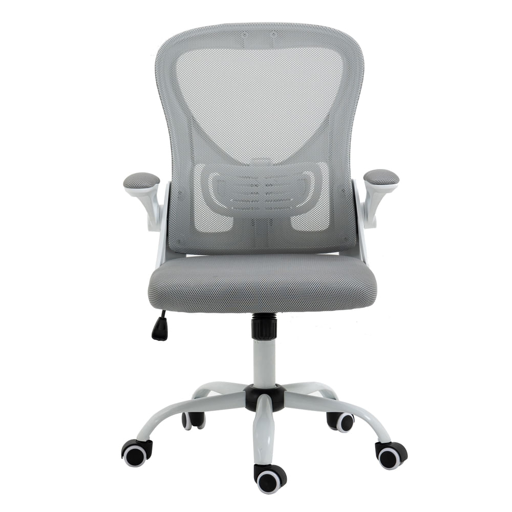 Silla Mainstays ejecutiva color gris y marco blanco
