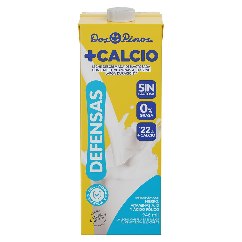 Leche UHT Descremada Extra Calcio Dos Pinos