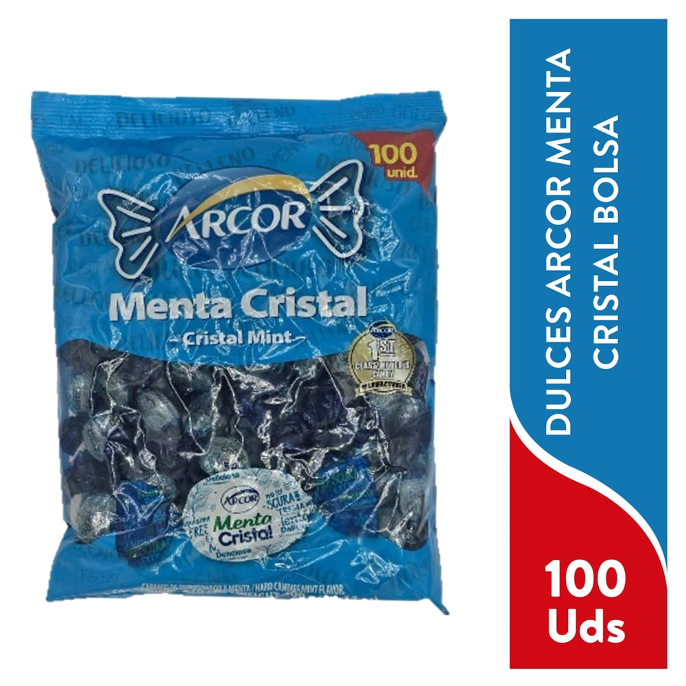 Dulces Arcor Menta Cristal Bolsa - 100 uds
