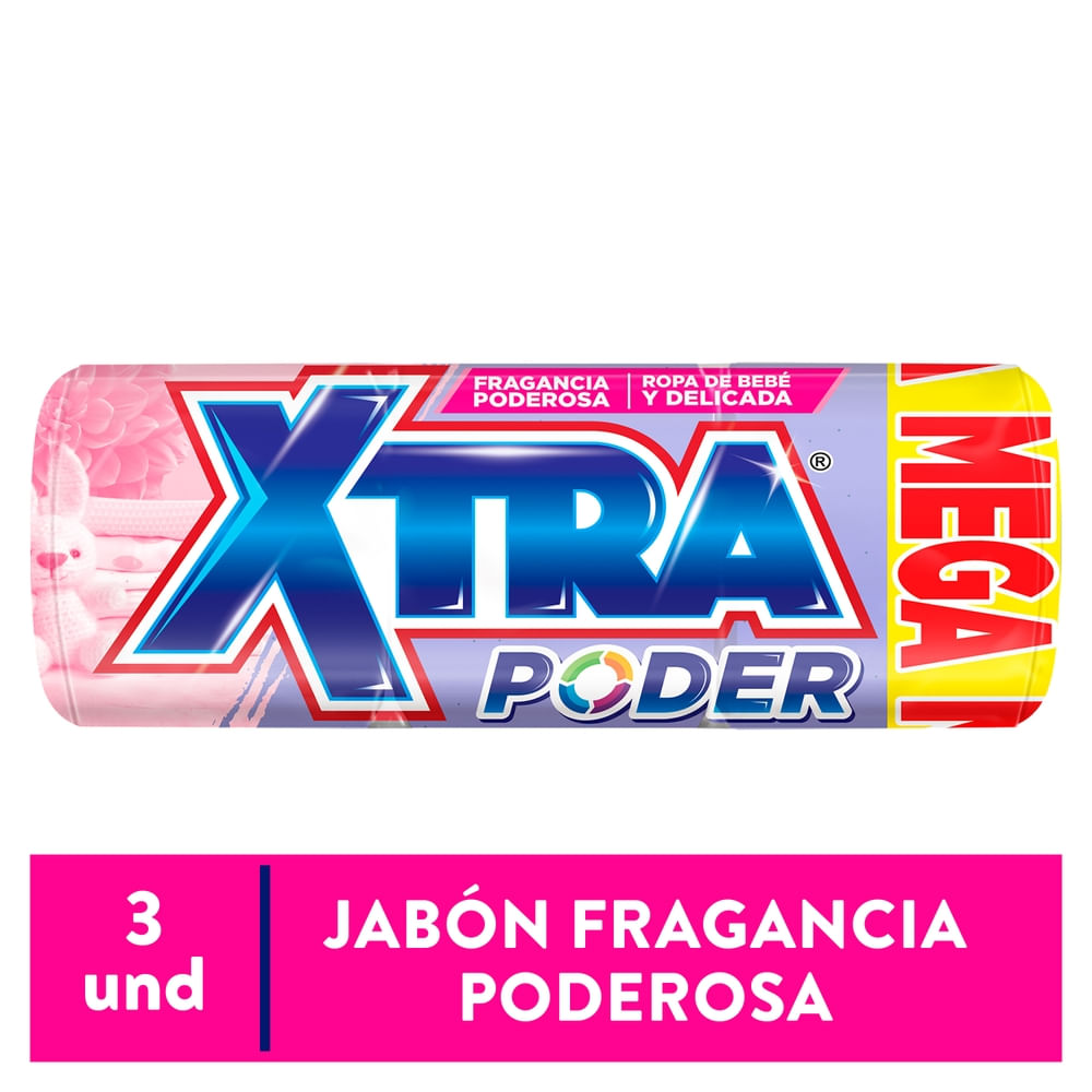 Jabón Xtra Bebe 3 Unidades - 1500 g