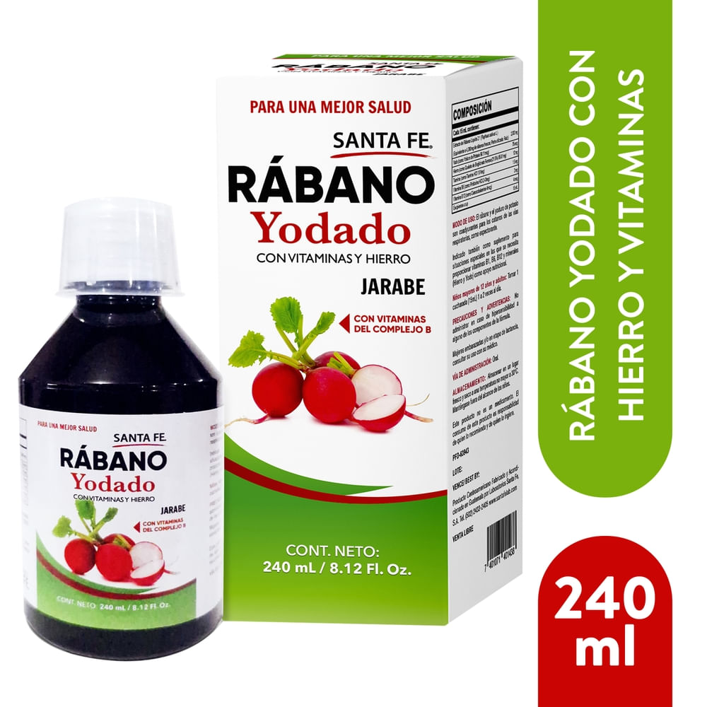 Rabano Yodado Santa Fe Jarabe 240Ml