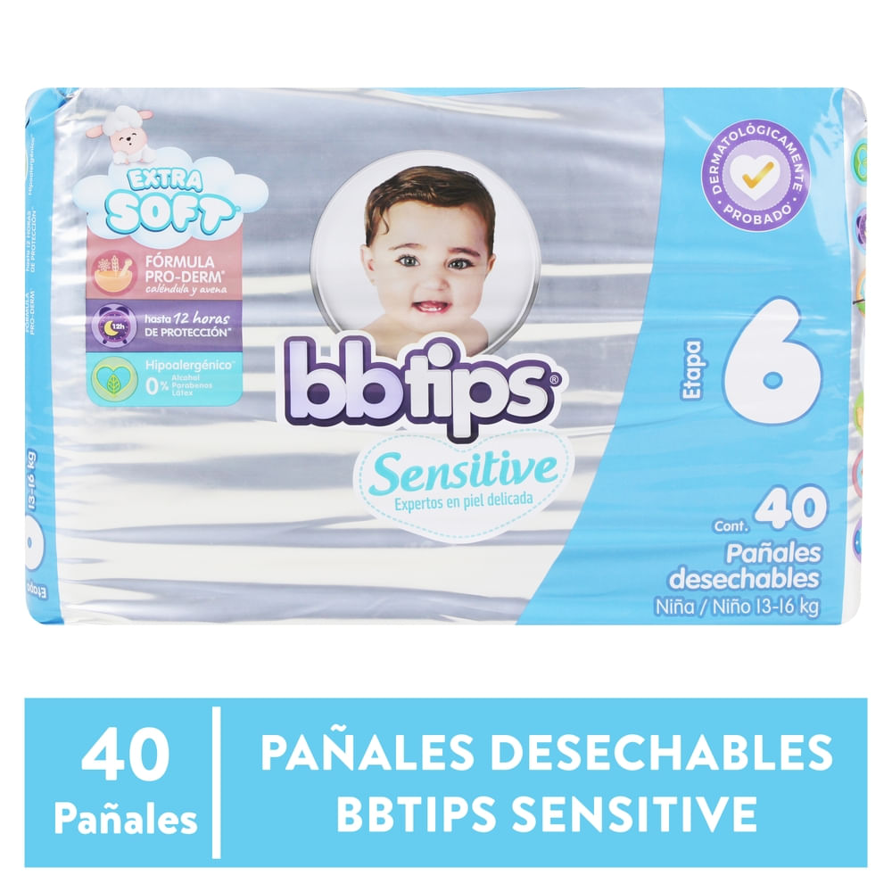 Pañal BBTips Desechable Talla 6 - 40 unidades