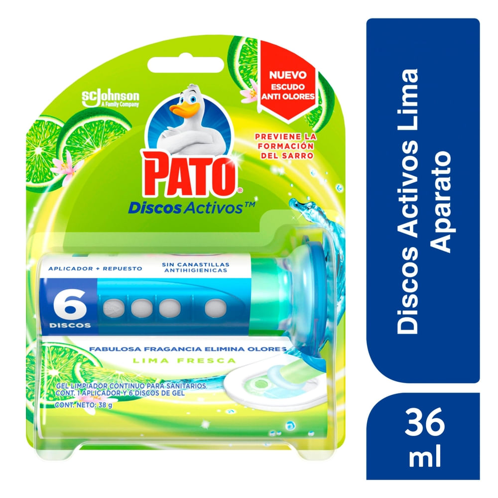 Desinfectante Baño Aplicador + Discos Lima Fresca Pato