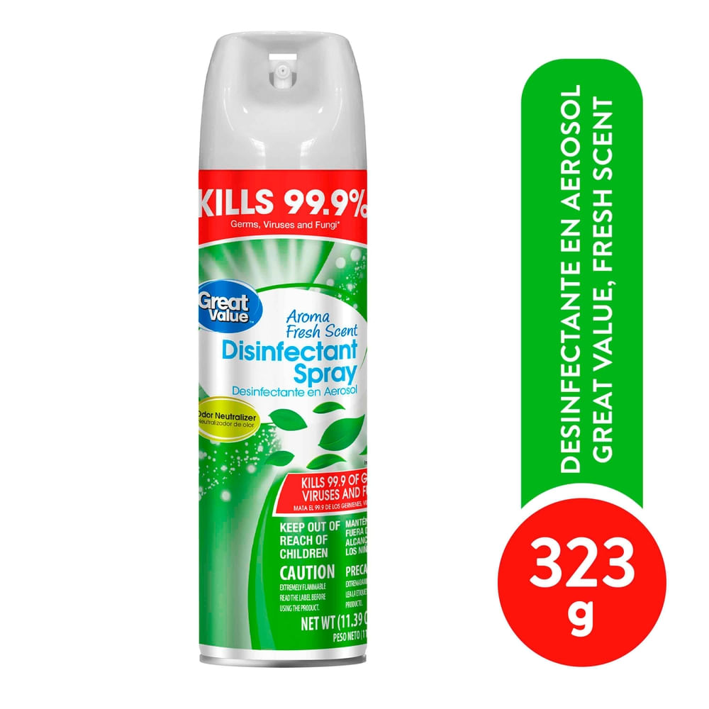 Desinfectante Great Value En Aerosol Aroma Fresh Scent - 323 g