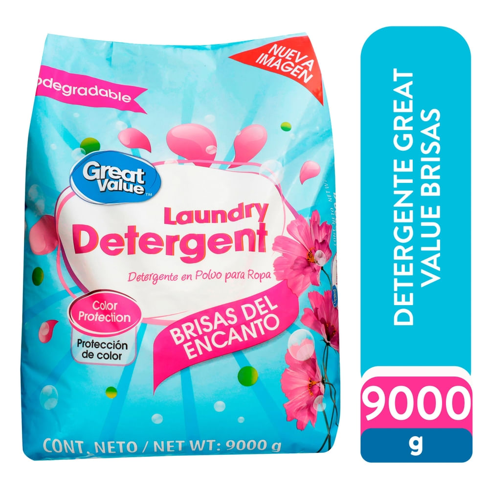 Detergente Great Value En Polvo Aroma Brisas Del Encanto - 9000 g