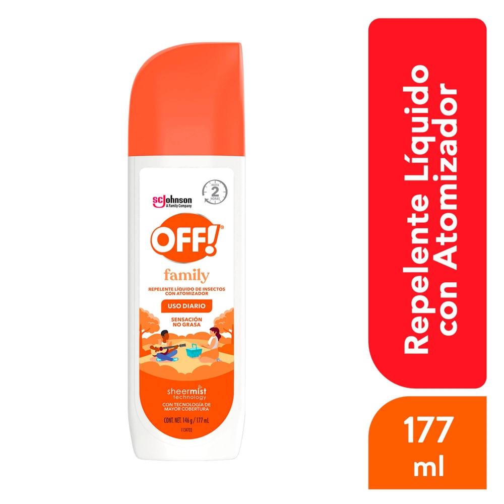 Repelente OFF Family Líquido De Insectos Con Atomizador - 177ml