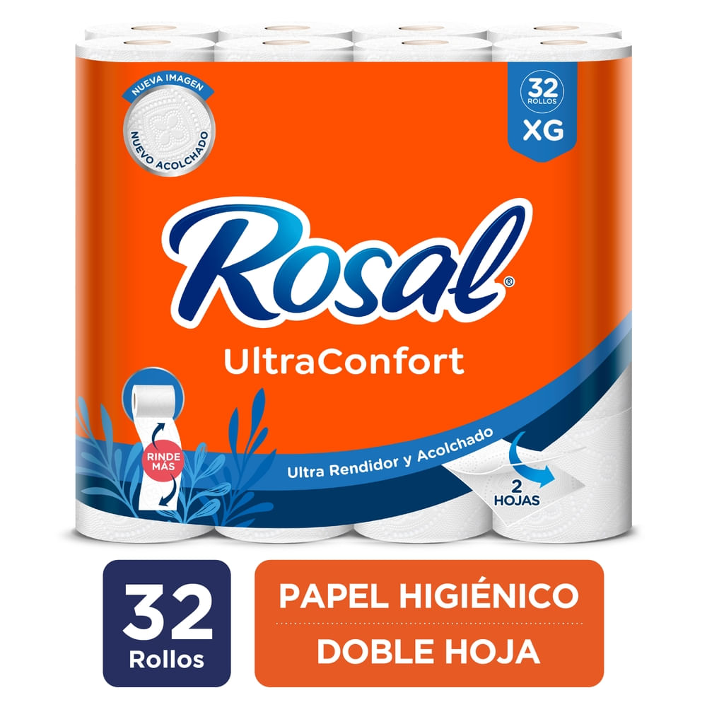 Papel Higiénico Rosal Naranja, Doble Hoja - 32 Rollos
