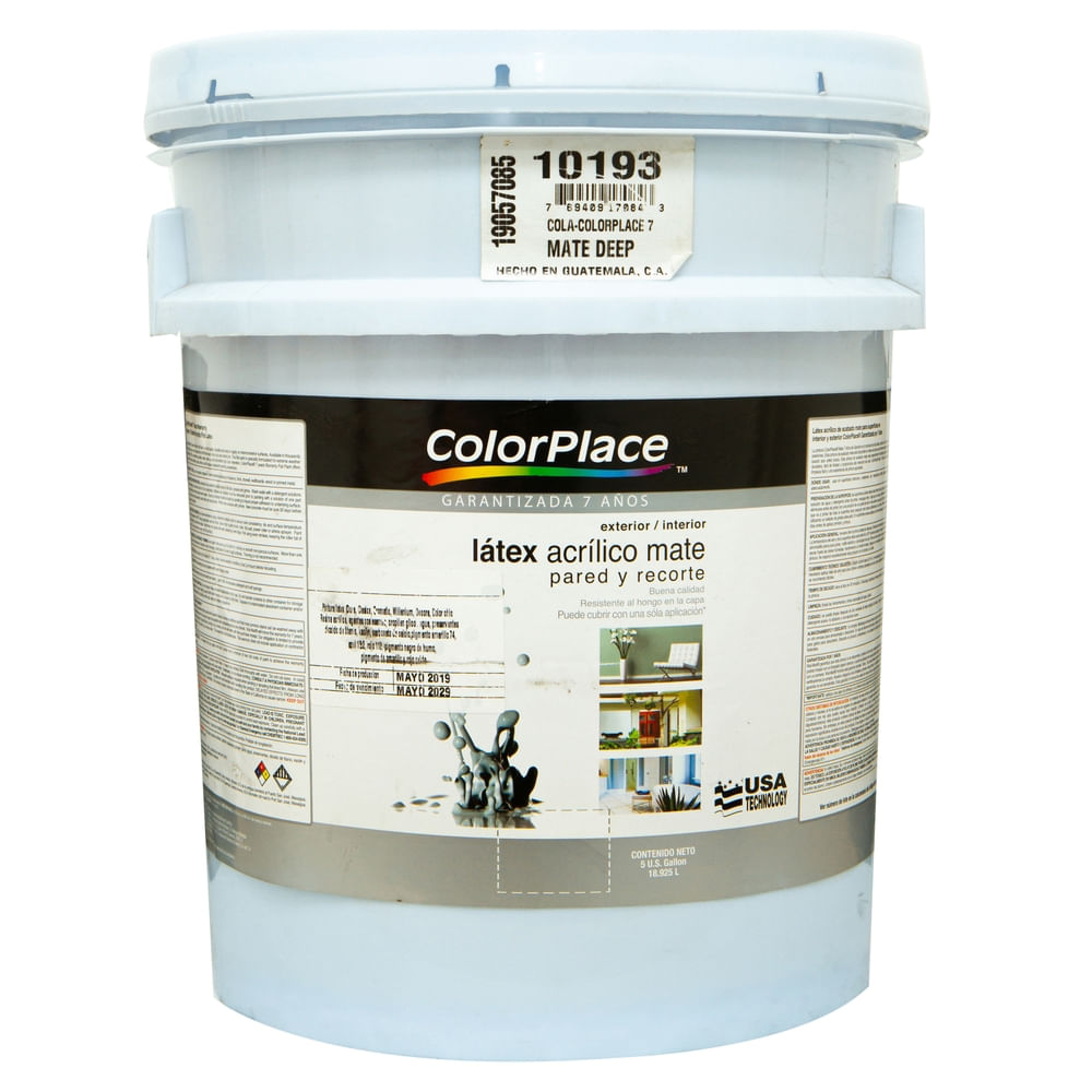 Pintura látex ColorPlace acrílico mate base deep - 5 gal