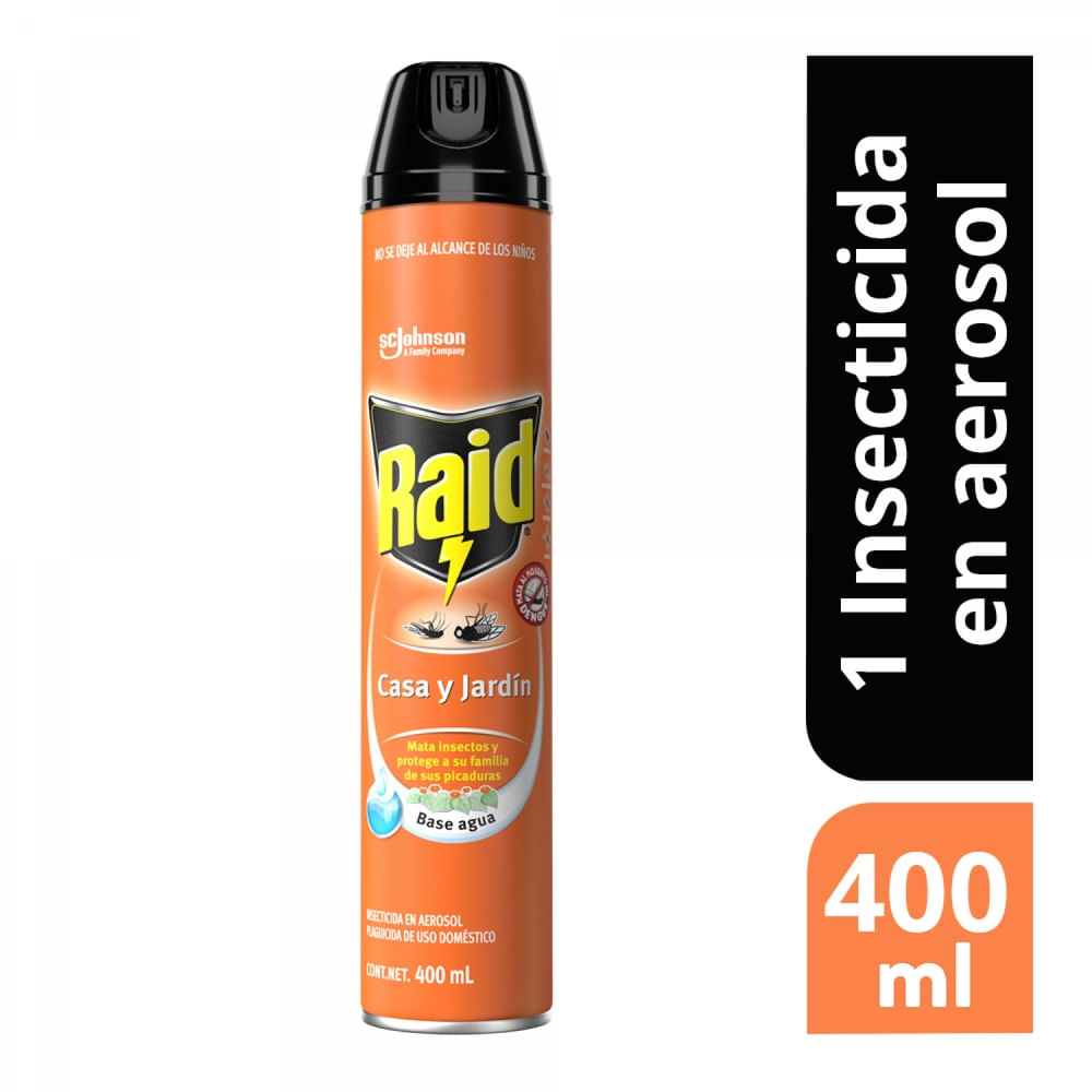 Insecticida Raid aerosol casa y jardín