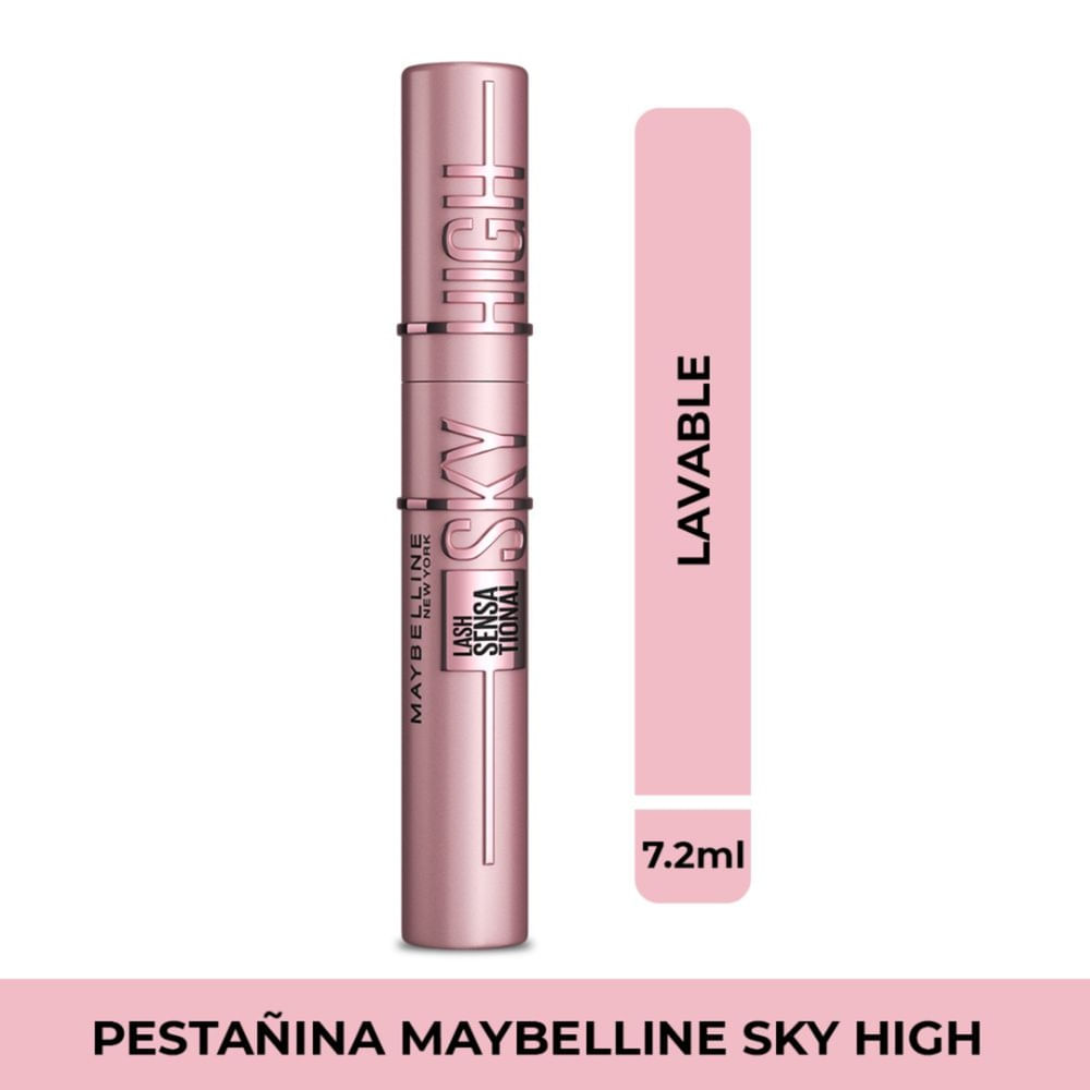 Máscara De Pestañas Maybelline NY Sky High Very Black Lavable - 7.2 ml
