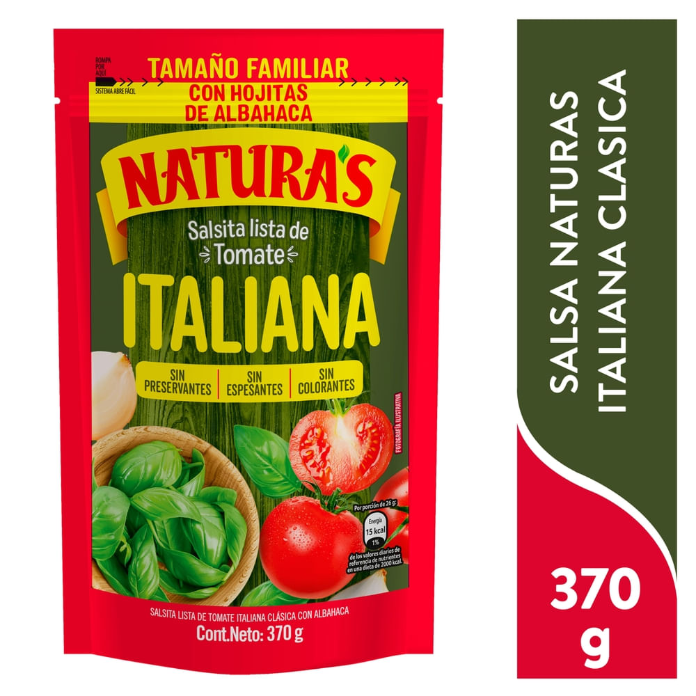 Salsa Natura's Italiana Clásica en Frasco - 370 g