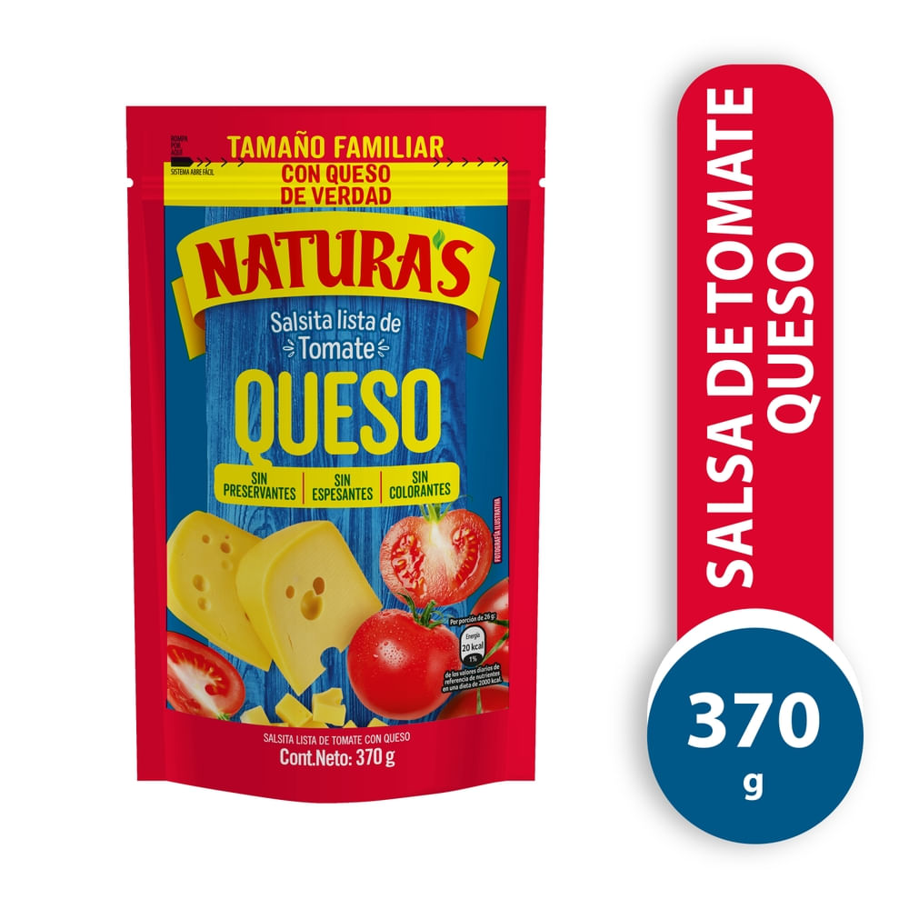Salsa Natura's con Queso en Frasco - 370 g