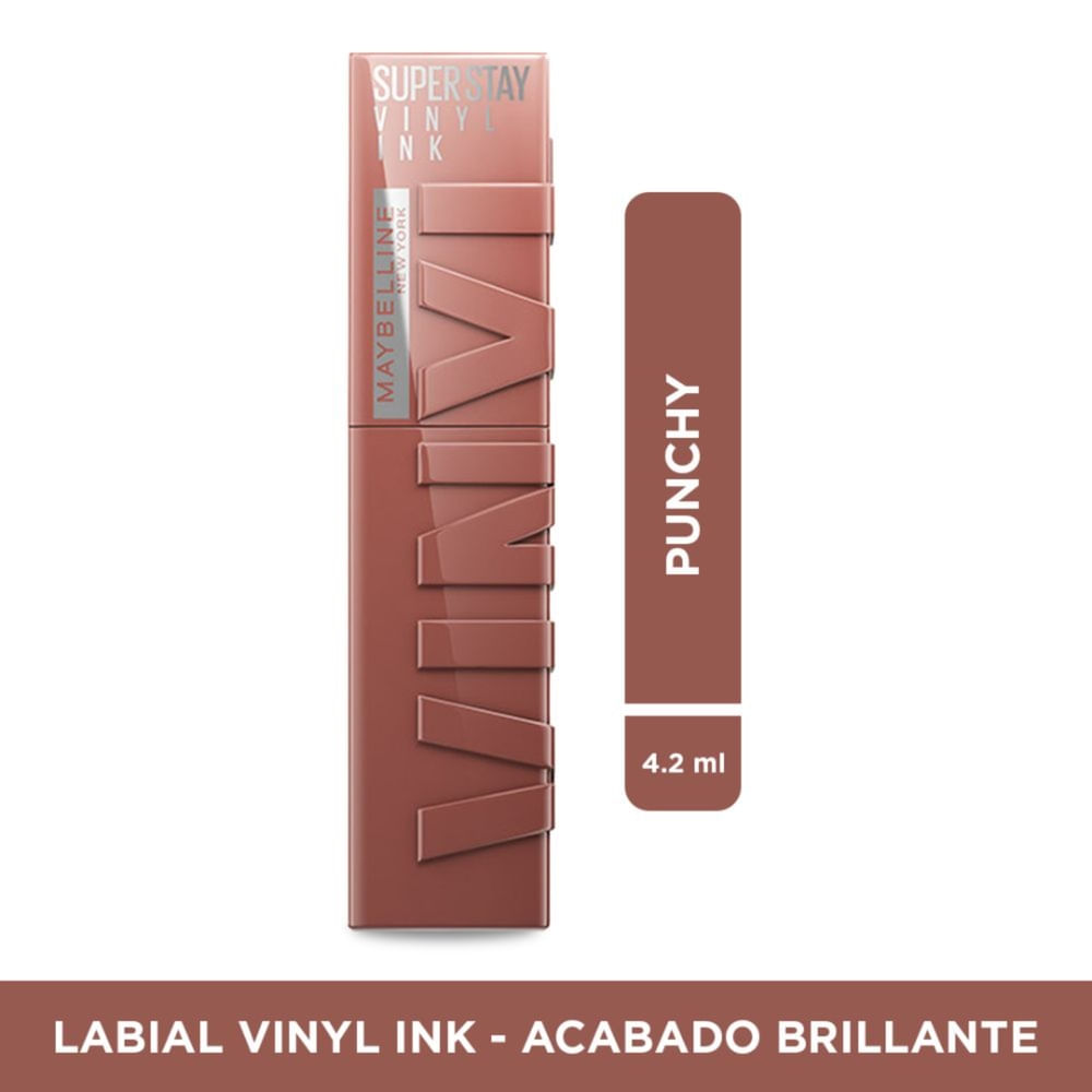 Labial líquido Vinyl Ink Maybelline NY Tono Punchy -4.2 ml