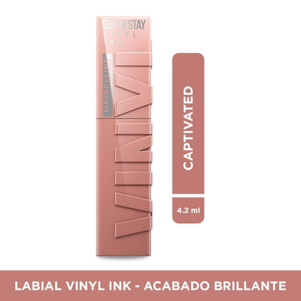 Labial líquido Vinyl Ink Maybelline NY Tono Captivated -4.2 ml