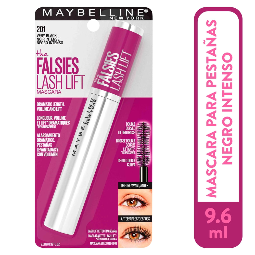Máscara Para Pestañas Lavable Maybelline New York The Falsies Lash Lift 200 Negro Extra In…