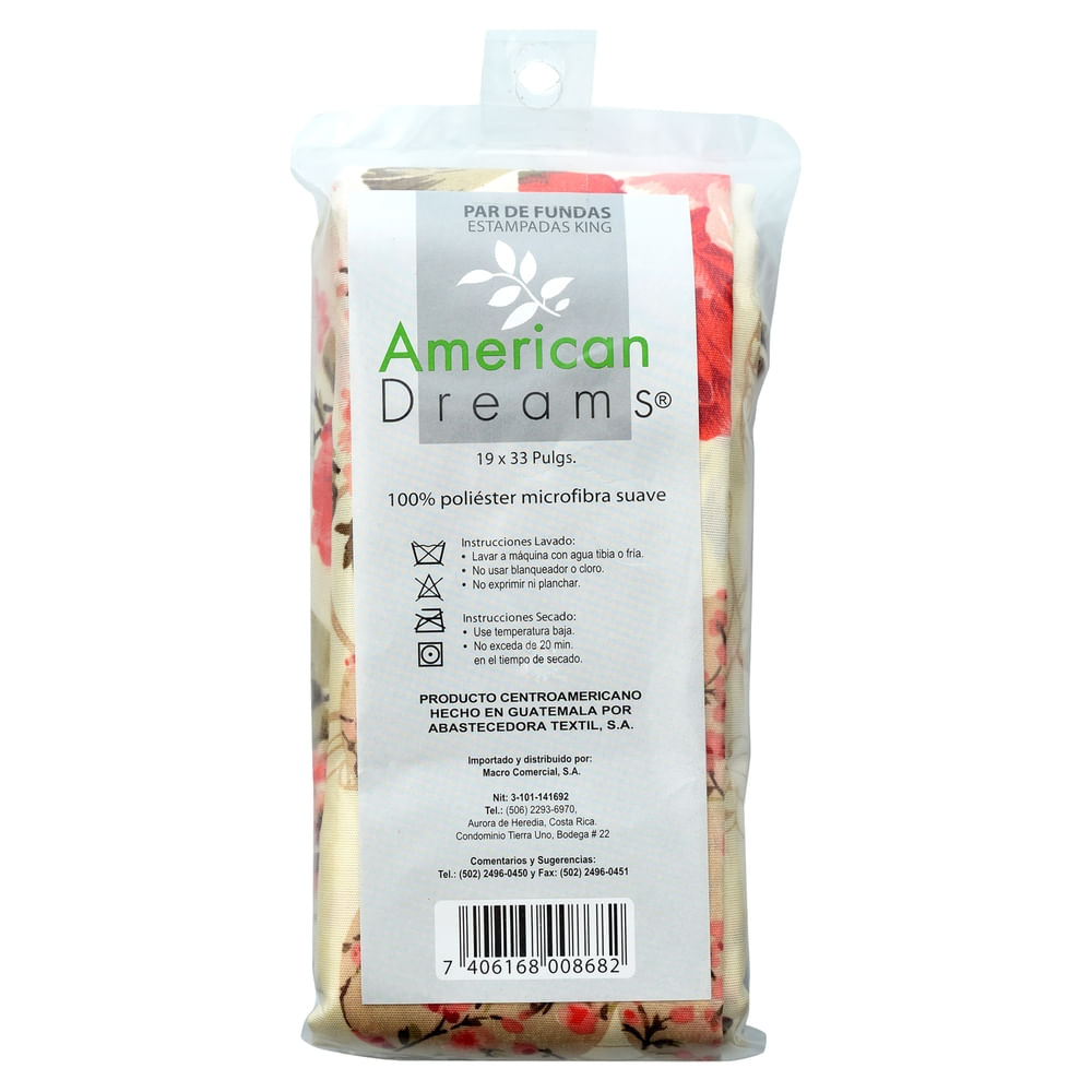 Set 2 Fundas American Dream King Estampado