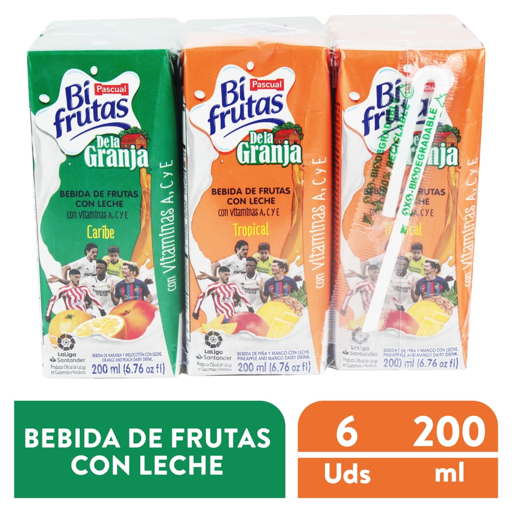 Mix Bifrutas De la granja Con Leche 6 Pack - 1200 ml