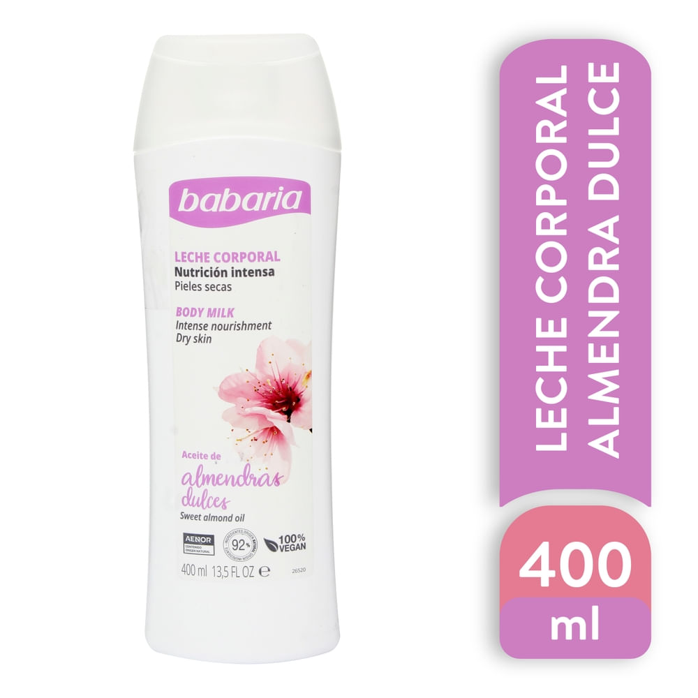 Body Milk Babaria, Almendras Dulces - 400ml