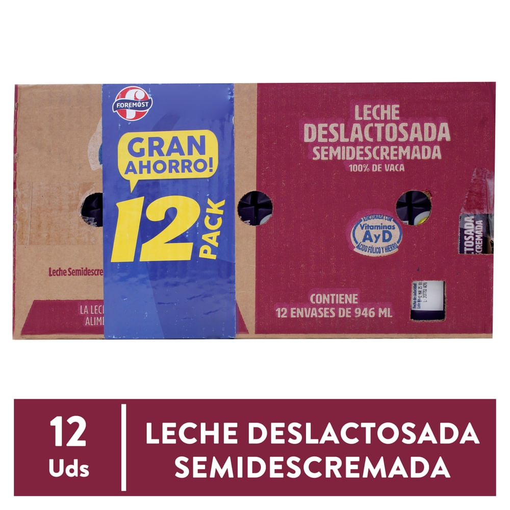 Leche Deslactosada Foremost 12 Pack - 946ml