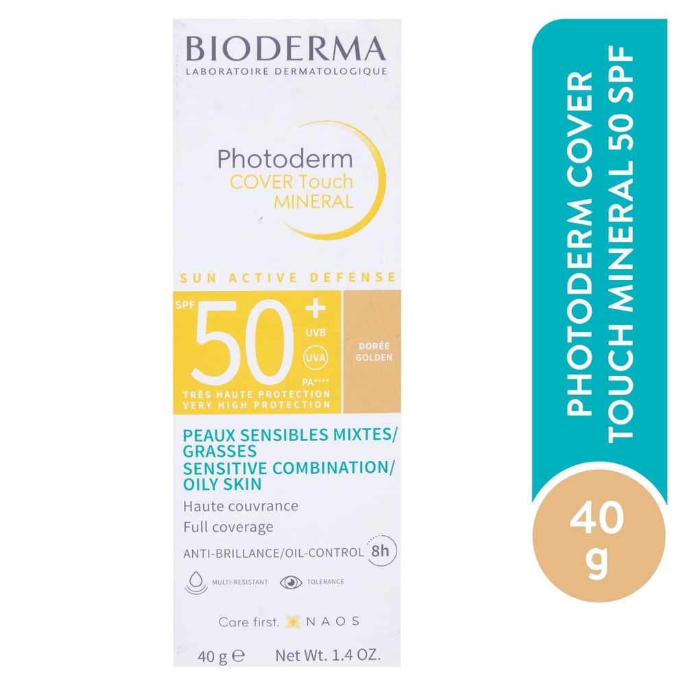 Protector solar Bioderma photoderm cover fps 50 color dorée golden - 40 g