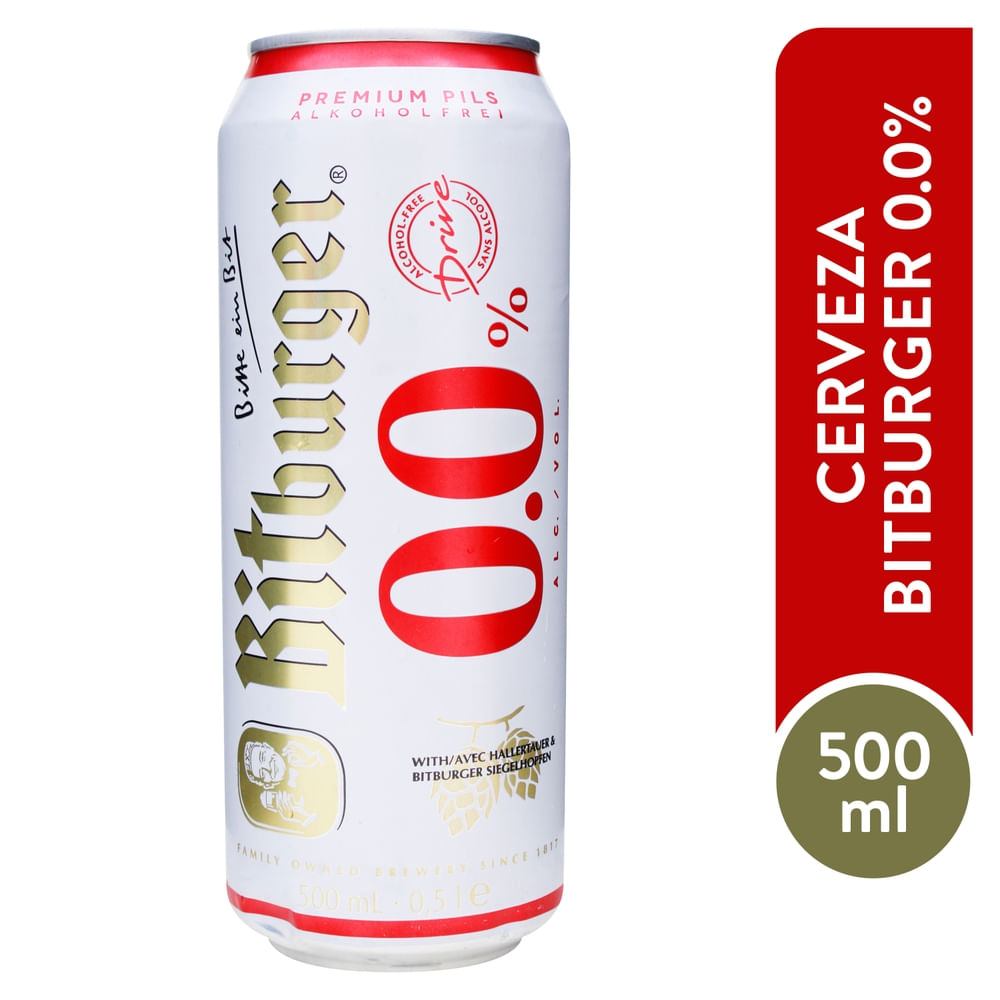 Cerveza Bitburger Premium Pils 0.0% De Alcohol - 500 ml