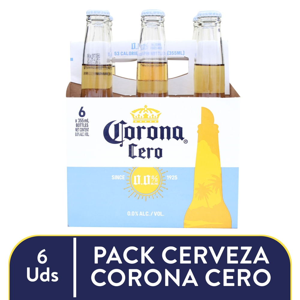Cerveza Corona cero botella 6 Pack - 2130 ml