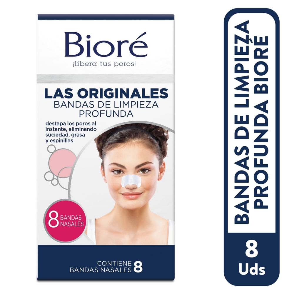 Bandas Bioré de limpieza profunda para poros - 8 Uds