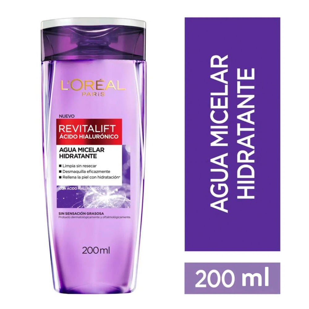 Agua Micelar Revitalif Ácido Hialurónico Loreal
