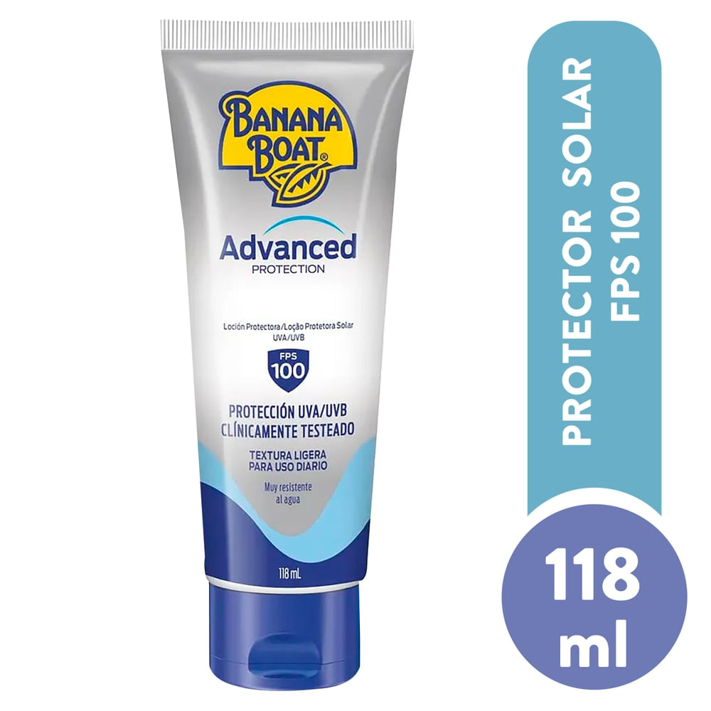 Protector solar Banana Boat advanced protection resistente al agua FPS 100 - 118 ml