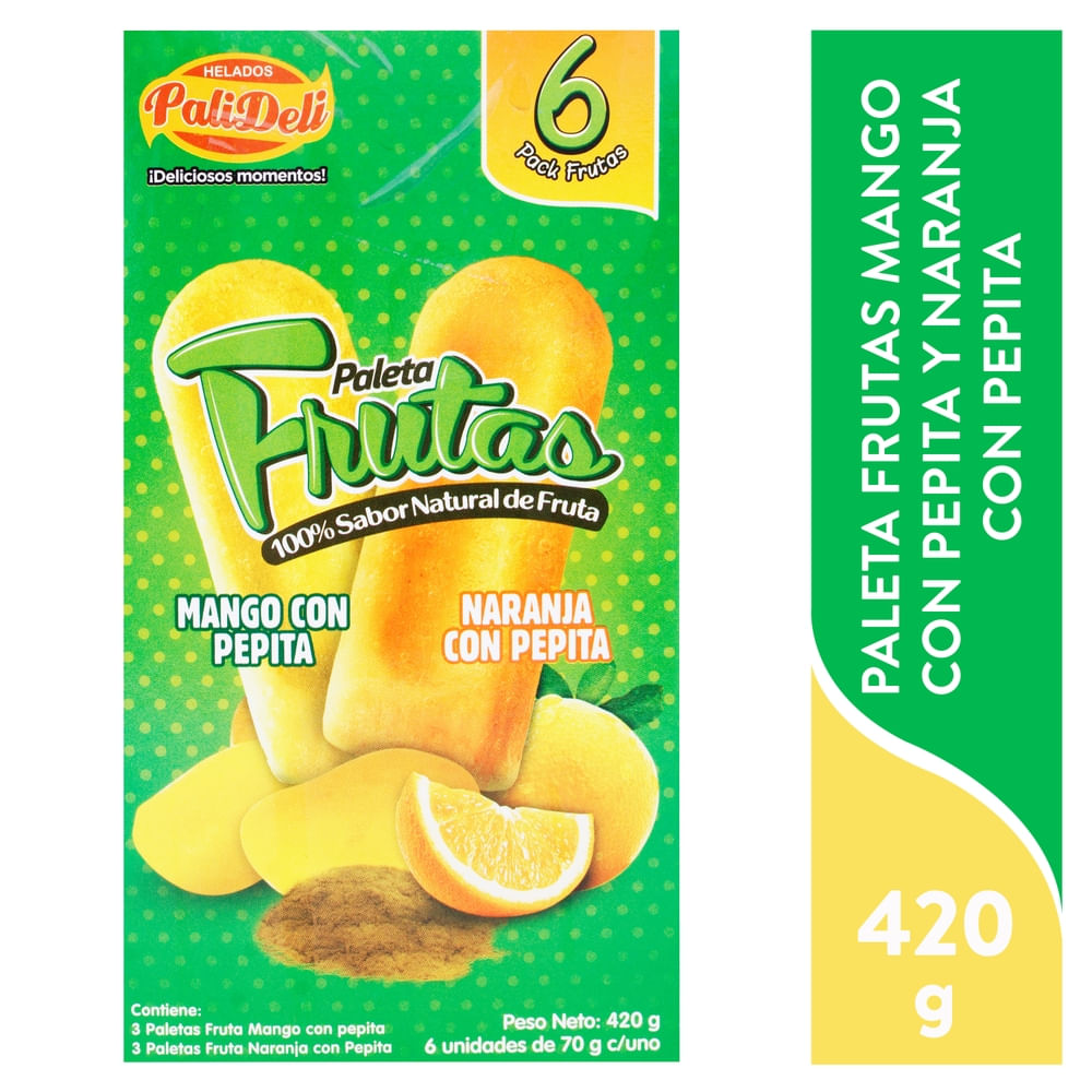 Helados Palideli frutas 6 Pack - 420 g
