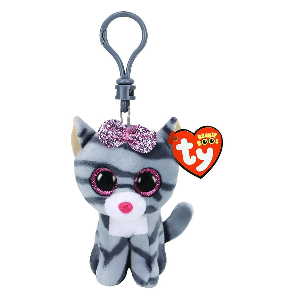 Peluche Ty Beanie Boos Kiki Gato Gris Clip