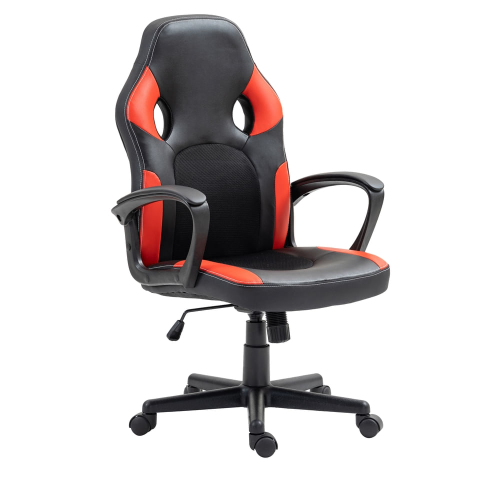 Silla Gaming Mainstays color negro con rojo