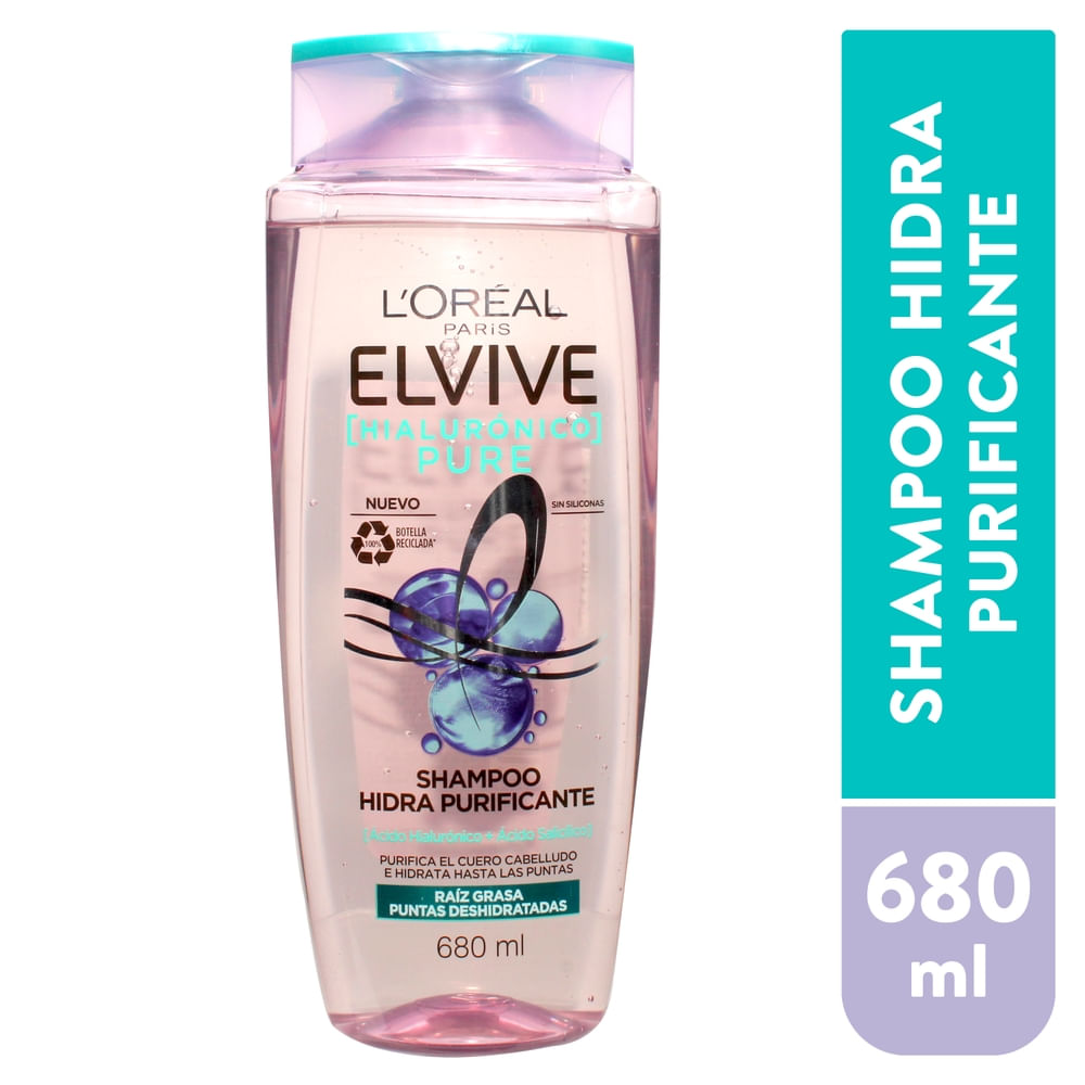 Shampoo Elvive hidra purificante hialurónico pure - 680 ml