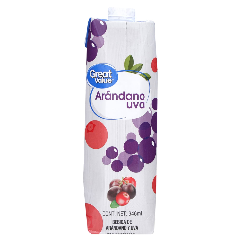 Bebida Great Value Sabor Arándano Uva - 946 ml