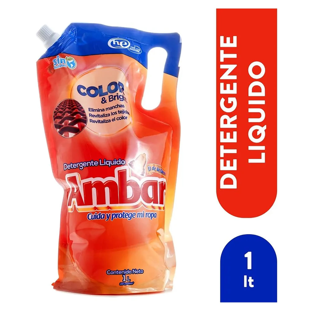 Detergente Líquido Ambar Color Y Brigth - 1000 ml