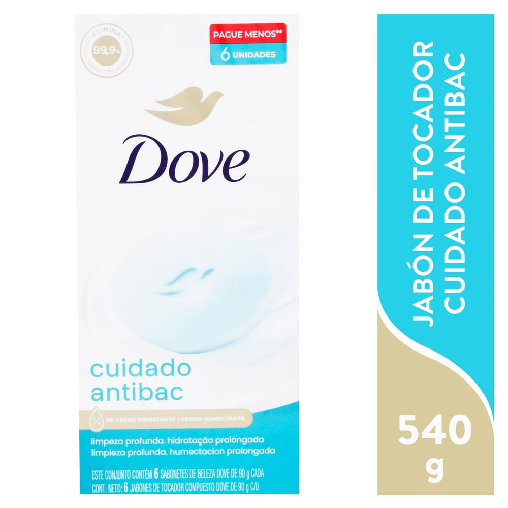 Jabón Dove Antibacterial Cuida Y Protege en Barra - 90 g